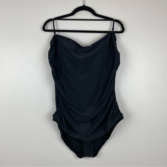 J. Crew Plus Removable Halter Strapless One Piece Swimsuit Black Size 2X NWT - Picture 4 of 7